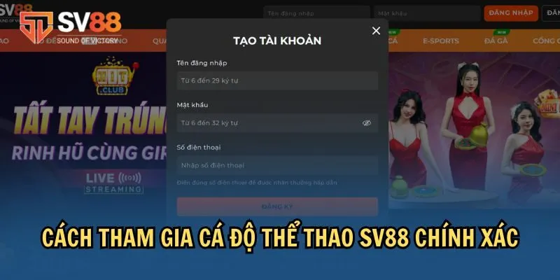 Tham gia sv88 với thao tác đăng ký và đăng nhập tài khoản